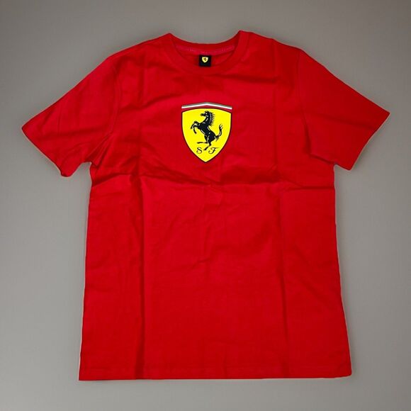PUMA Men's Red Scuderia Ferrari Race Big Shield Logo T-Shirt NEW Medium - Picture 1 of 5